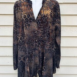 Sno Skins velveteen animal print tunic, XL